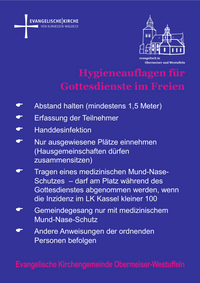 Hygieneauflagen Gottesdienst im Freien (Corona, 09.2021)